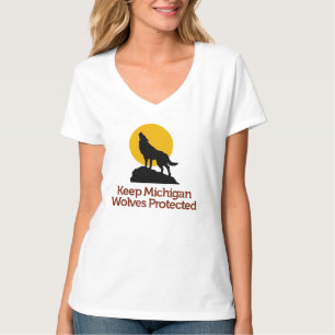 Mantenha o t-shirt protegido lobos de Michigan: