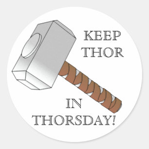 Mantenha o Thor em Thorsday! Etiquetas redondas