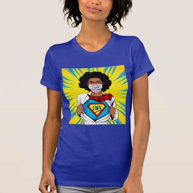 Mantenha o Woke Vote Face Máscara T-shirt feminina (Frente)