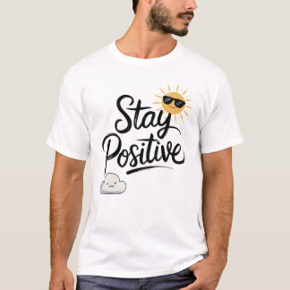 "Mantenha-se em T-Shirt Positivo - Design minimali