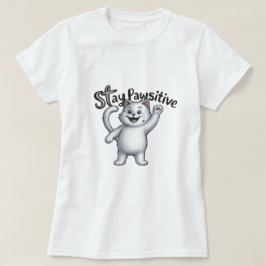 Mantenha-se Pawsitive Cat T-Shirt