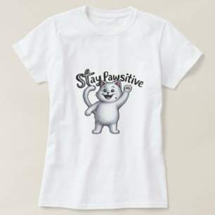 Mantenha-se Pawsitive Cat T-Shirt