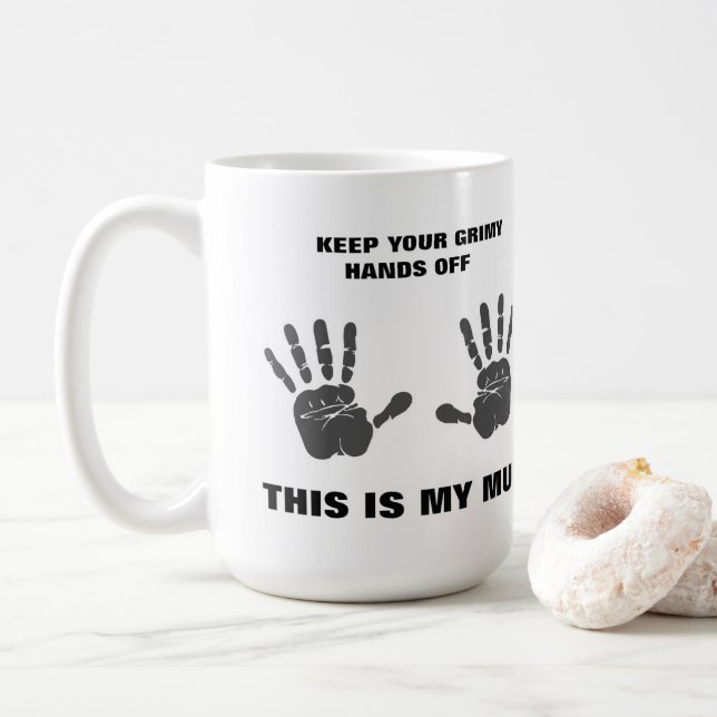Mantenha suas mãos fora da caneca - tamanho grande (Com Donut)