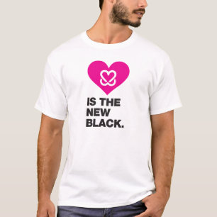 Mantenha um peito "rosa é" o t-shirt preto novo