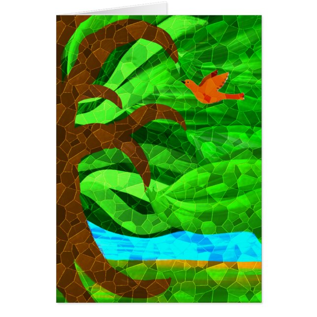 Mantenha uma árvore verde em seu cartão do coração (Frente)