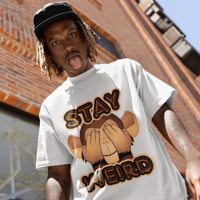 Mantenha uma camiseta estranha da comédia de macac (Criador carregado)