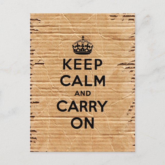 manter a calma e continuar cartão vintage (Frente)