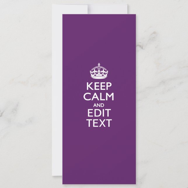 MANTER CALM Personalizado E Editar Texto em Roxo (Frente)