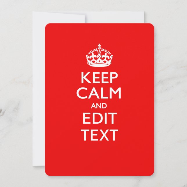 MANTER CALM Personalizado E Editar Texto em Vermel (Frente)