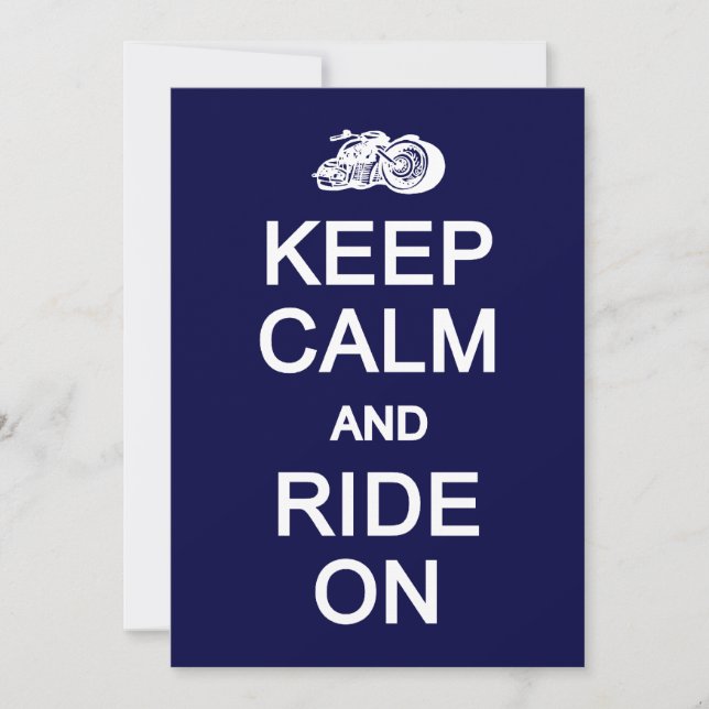 Manter Calm & Ride no convite / cartão, personaliz (Frente)