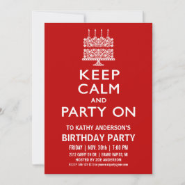 Manter Calma e Festa no Convite de Aniversário