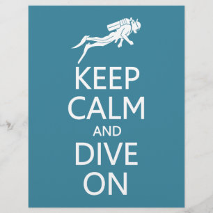 Manter Calmo e Mergulhar em folhetos de cores pers
