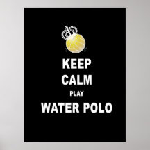 Manter Calmo Jogar Poster de Polo de Água - Preto
