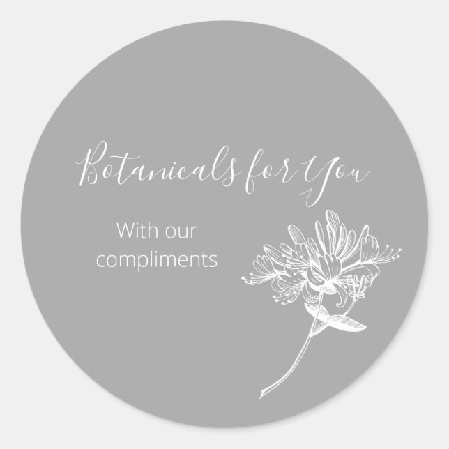 Manuscrito Botânico moderno e adesivo de Honeysuck (Frente)