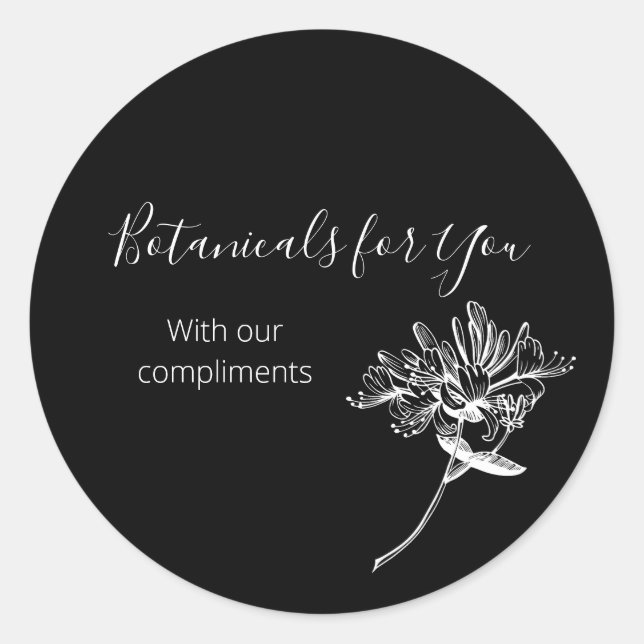 Manuscrito Botânico moderno e adesivo de Honeysuck (Frente)