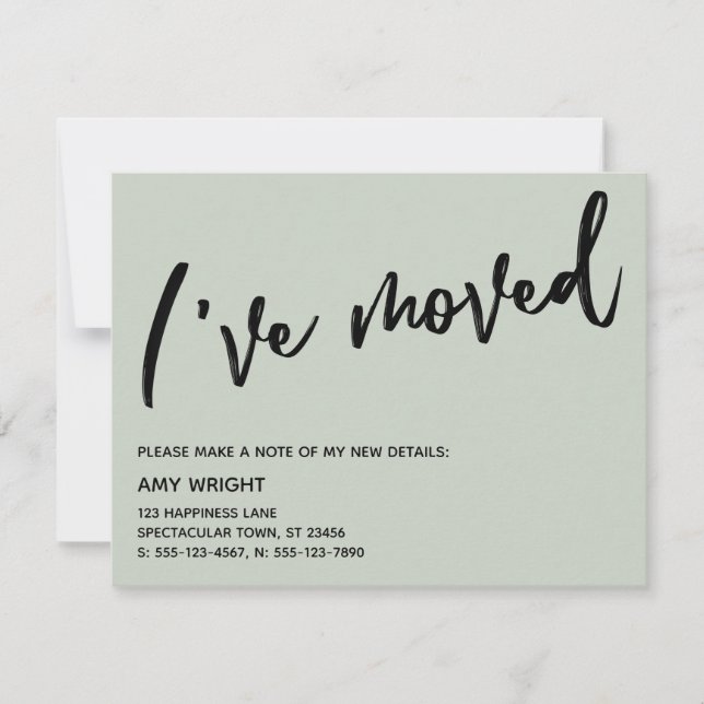 Manuscrito casual Eu movi o anúncio de Sage (Frente)