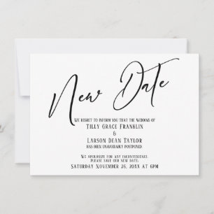 Manuscrito Elegante Novo Anúncio Simples de Data