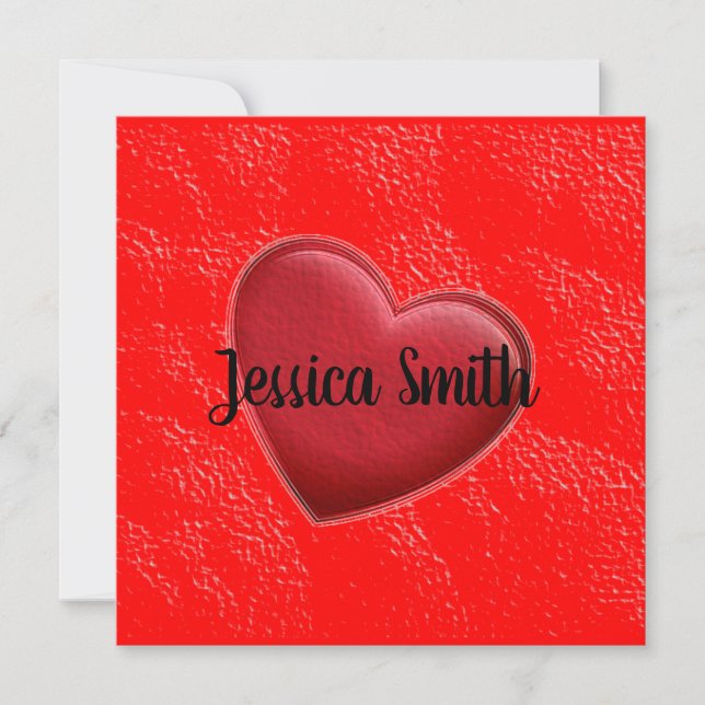 Manuscrito Nome Elegante Red Heart Love Romance (Frente)