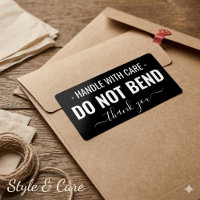 Manuseie com Cuidado - Não Dobre Etiqueta de Envio