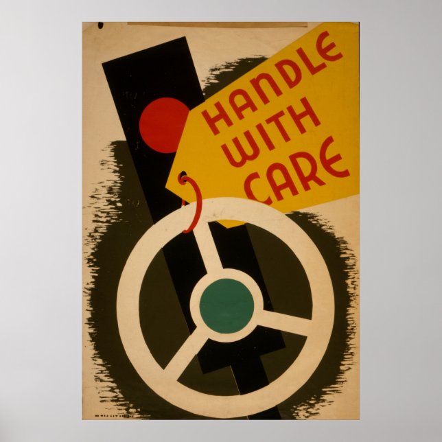 Manuseie com o Poster vintage WPA 1943 com cuidado (Frente)