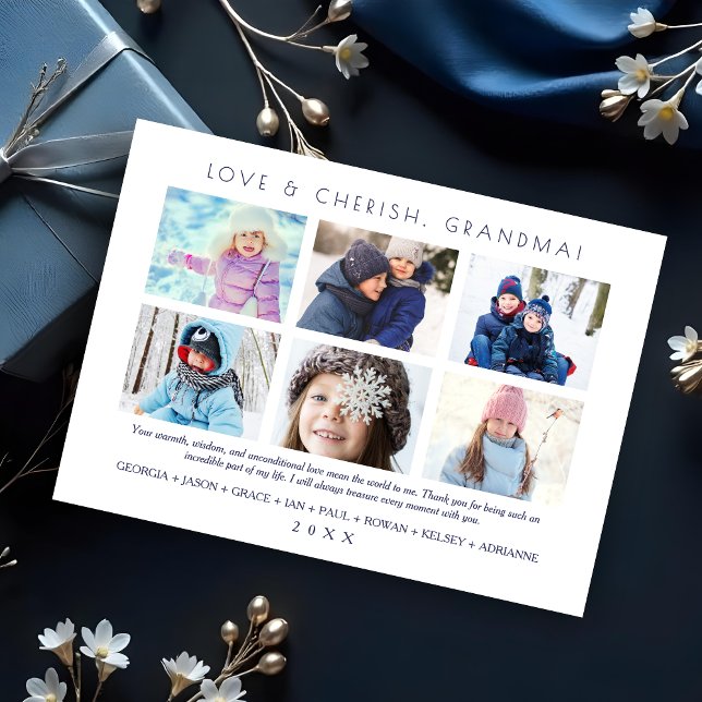 Manutenção da Colagem de Várias Fotos, Cute 6, Min (Minimalist Cute 6 Photos Collage Keepsake for Family: Mom, Nanna, dad... Cards. )