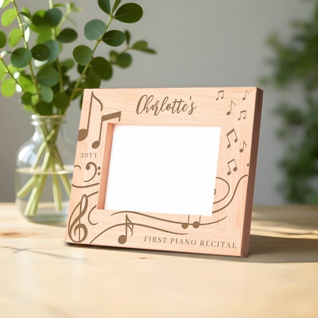 Manutenção de Nome Personalizado das Notas de Músi (Elegant Music Notes Personalized Name Keepsake Etched Frames)