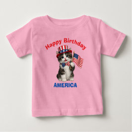 Manx Kitten (1m) Patriotic Kid T-Shirt