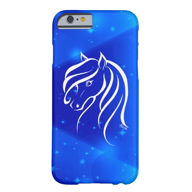 Mão à moda capa de telefone azul tirada do cavalo (Verso)