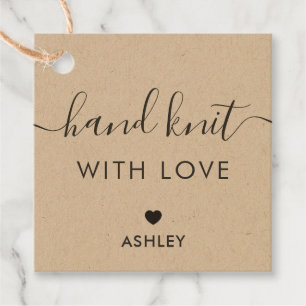 Mão-branca com amor, etiqueta de presente feita à 
