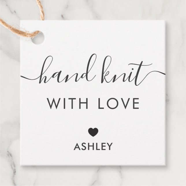 Mão-branca com amor, etiqueta de presente feita à  (Frente)