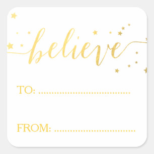 Mão de Crença Dourada amarrada Etiqueta de prese