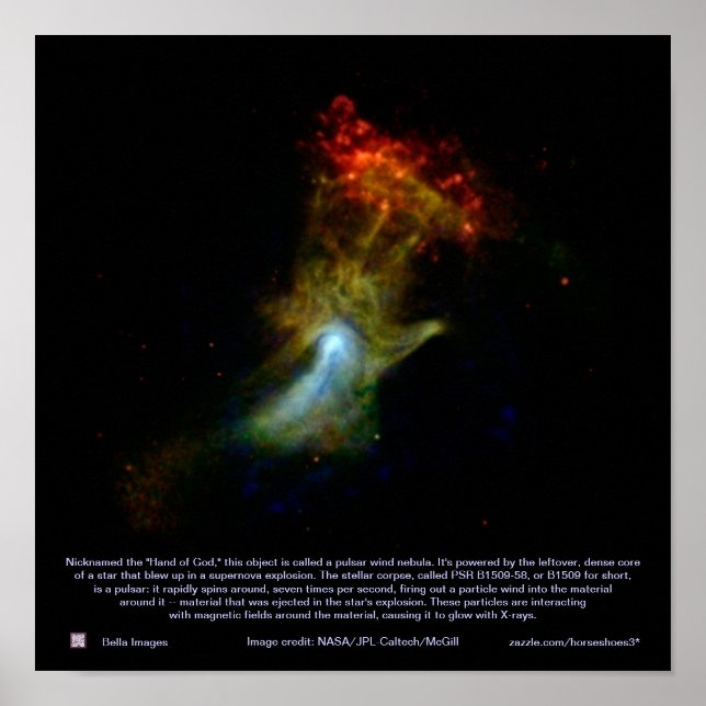Mão de Deus Pulsar (PSR B1509-58) - poster (Frente)