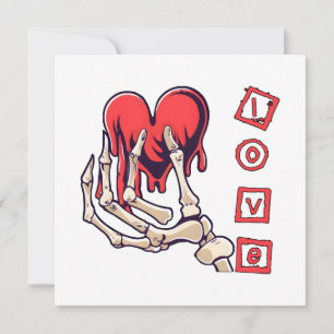 Mão de esqueleto simbólico do amor oferecendo cora