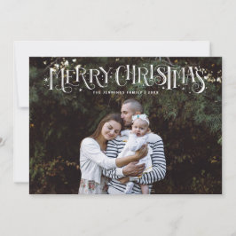 Mão De Natal No Cartão com fotos Superior Da Famíl
