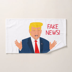 Mão Engraçado Donald J Trump desenho em toalha de mã