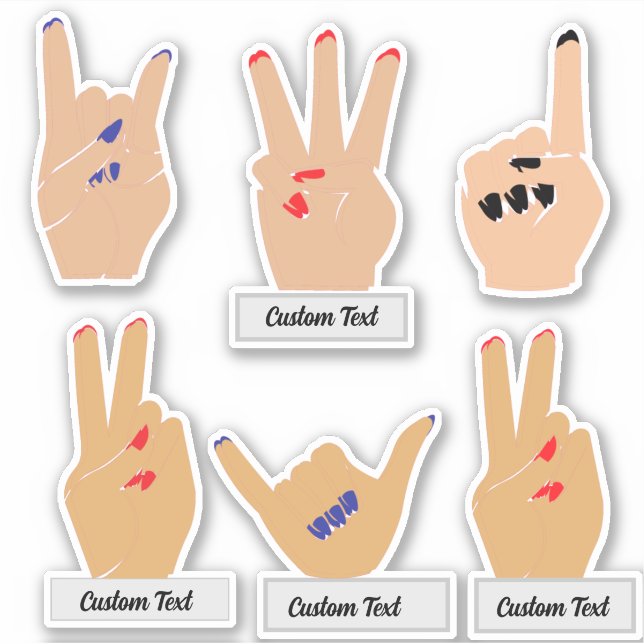 Mão personalizada, adesivo de dedo (Frente)