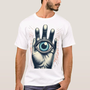 Mão Segurando design de camisa Mística de Terceiro