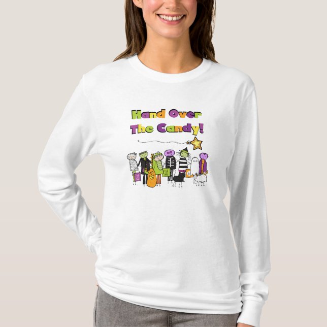 Mão sobre Camisetas e presentes de Dia das Bruxas  (Frente)