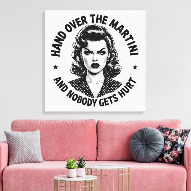 Mão Sobre o Martini - Arte de Muro da Canvas (Insitu(Sala de estar))