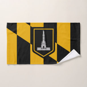 Mão toalha com bandeira de Baltimore, EUA