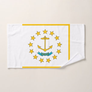 Mão toalha com bandeira do Estado de Rhode Island