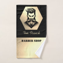 Toalha de barbeiro preta e dourada para Barbearia