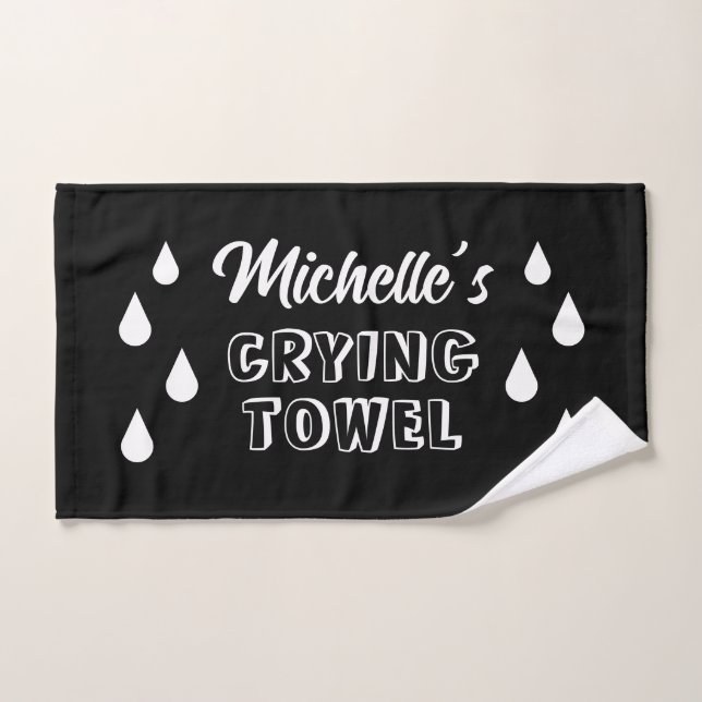 Mão Toalha de chorar personalizada engraçada com gotas (Toalha de mão)