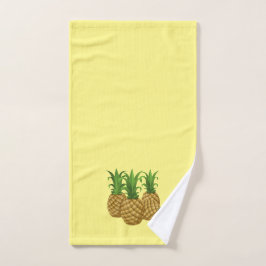 Mão Toalha de Cozinha Amarela Tropical Três Abacaxis