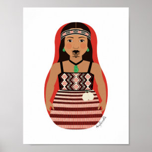 Māori, Nova Zealander Matryoshka Poster