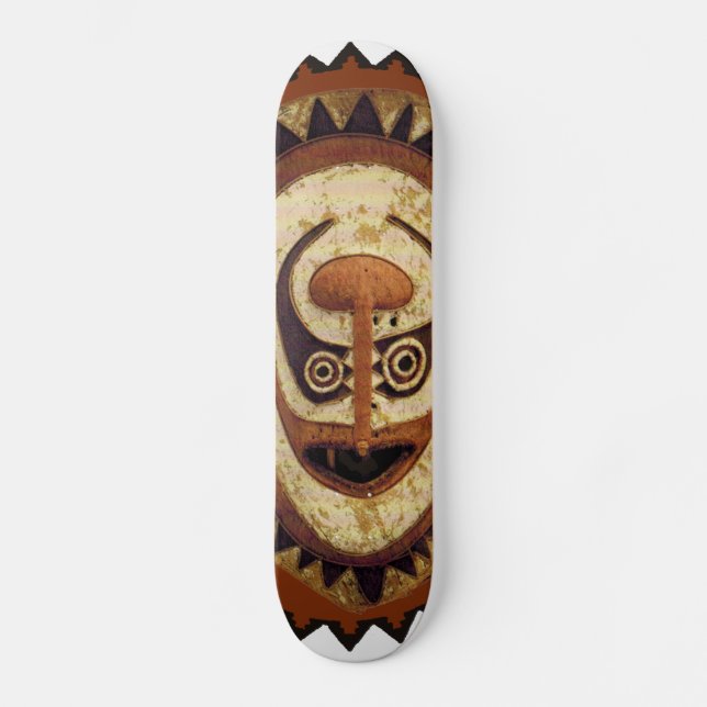 Maori Tribal Mask Skateboard (Frente)