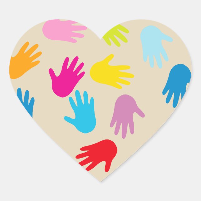 Mãos ao redor do mundo com adesivos (Frente)