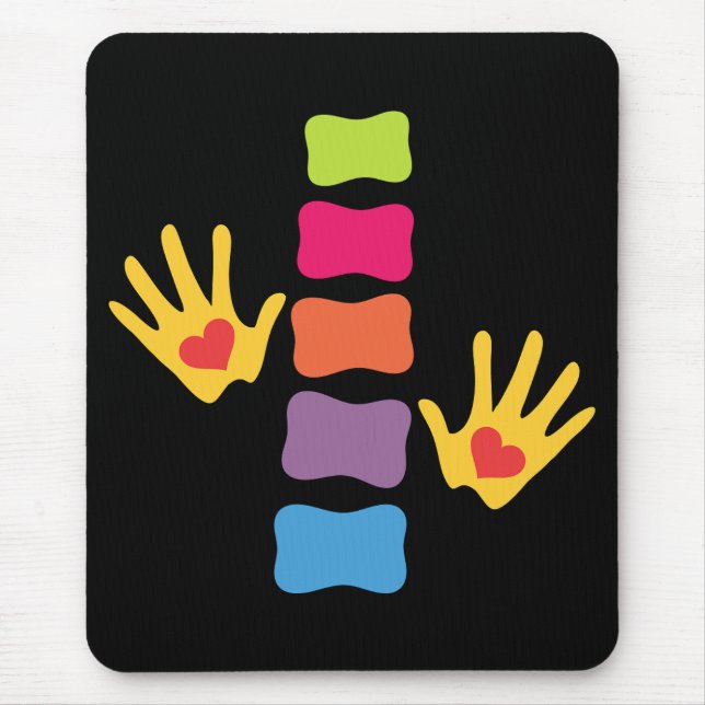 Mãos da quiroterapia e espinha Mousepad (Frente)