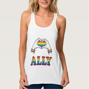 Mãos de Arco-Íris Aliado Coração Camisa Vintage Or