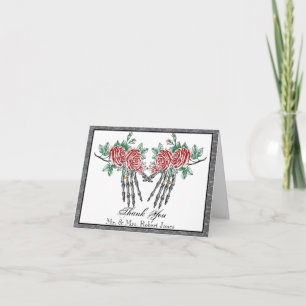 Mãos de Esqueleto Gótico e Rosas Agradecimento de 